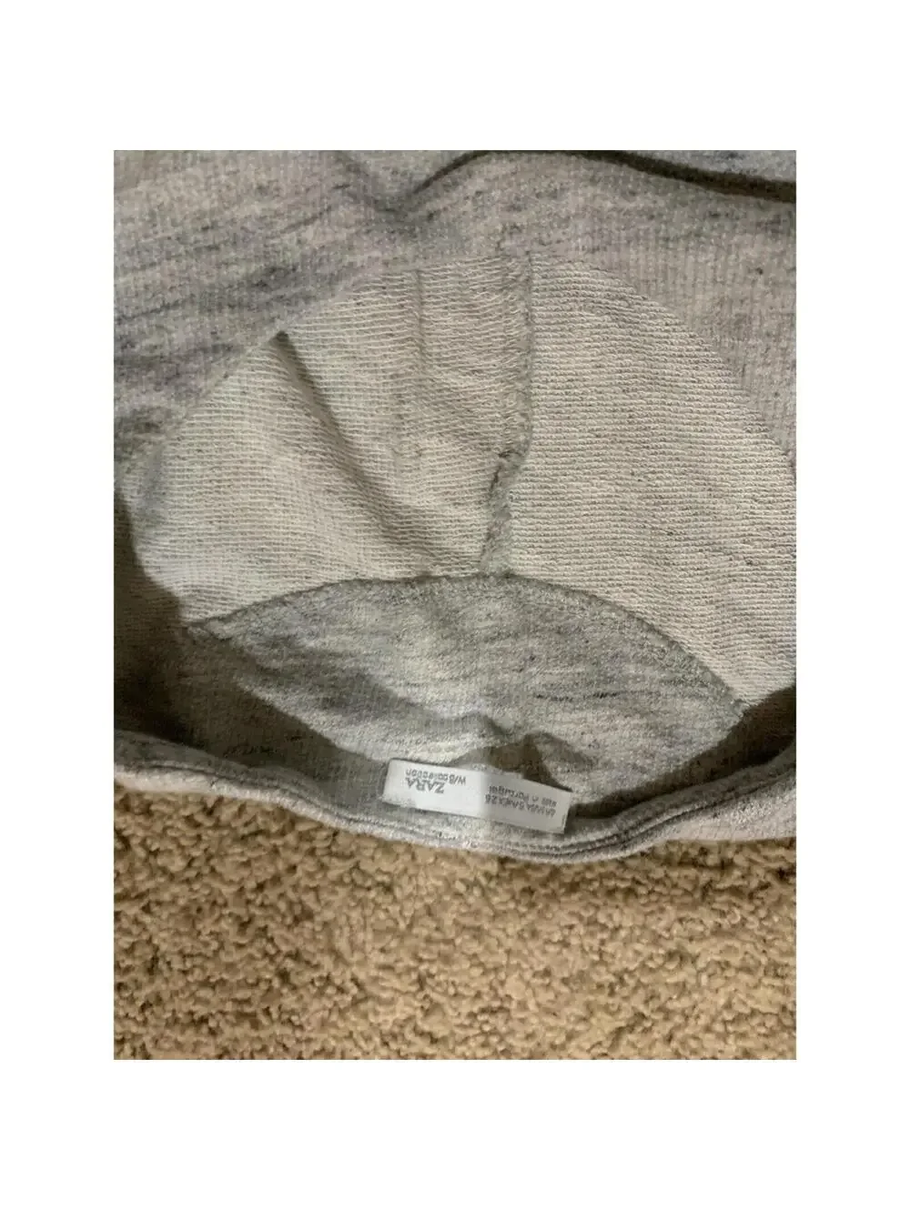Women's ZARA short sleeve top tunic gray/ white S SMALL shirt
